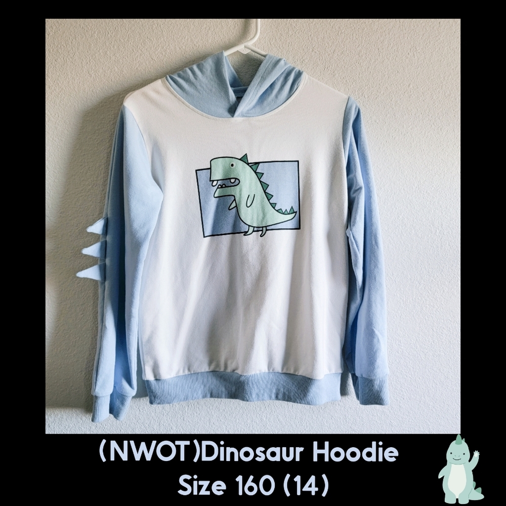 ♥️ (NWOT) Size: 160 (14)/ Cute Dinosaur Hoodie